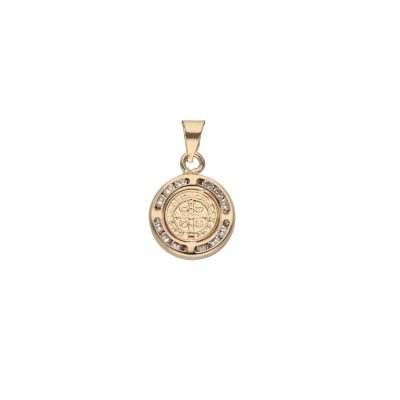 Złoty medalik 14K Święty Benedykt D5-112