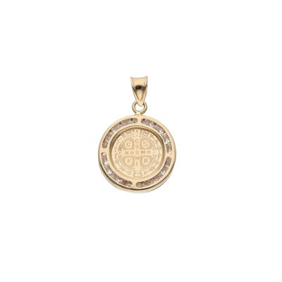 Złoty medalik 14K Święty Benedykt D5-115