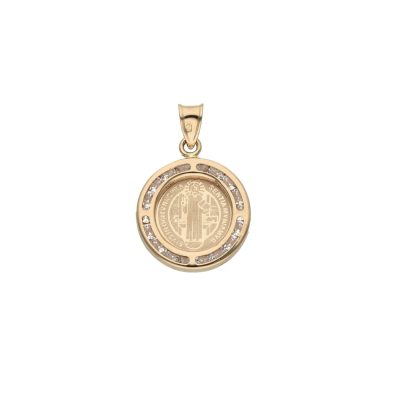 Złoty medalik 14K Święty Benedykt D5-115