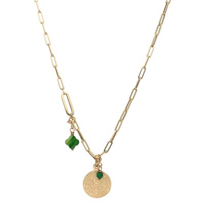 Złota zawieszka 14K Moneta Dysk z Fajstos Z5-407