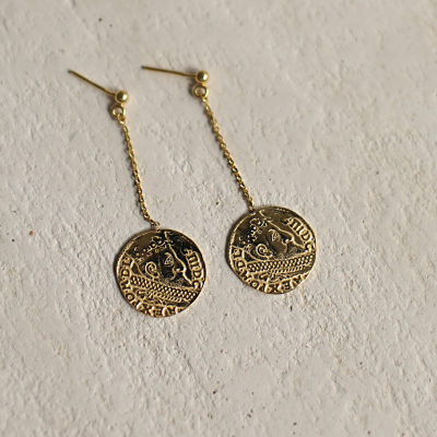 Złote kolczyki 14K DALL’ACQUA Monety K5-1418