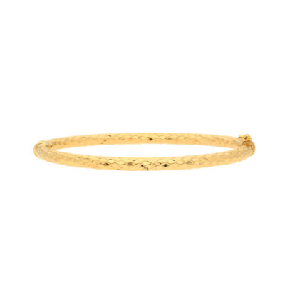 Złota bransoletka 14K Sztywna Bangle frezowany B5-1711