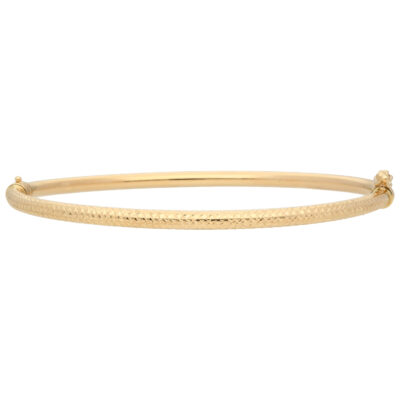 Złota bransoletka 14K Sztywna Bangle 1/2 frezowany B5-1815