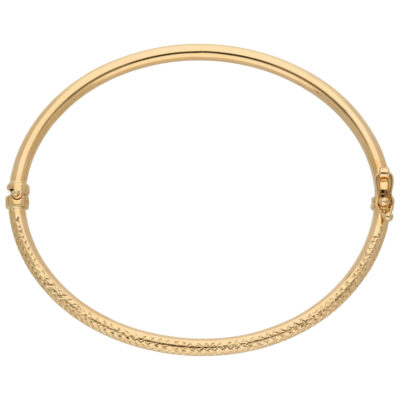 Złota bransoletka 14K Sztywna Bangle 1/2 frezowany B5-1815