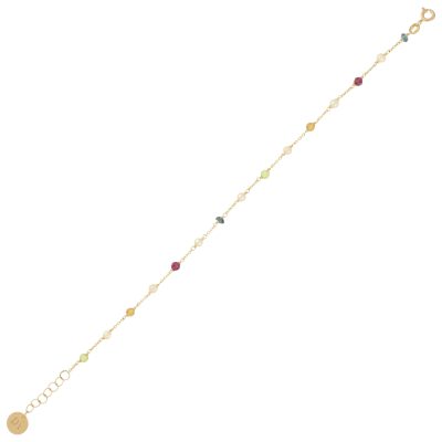 Złota bransoletka 14K DALL’ACQUA mix kamieni B5-1929