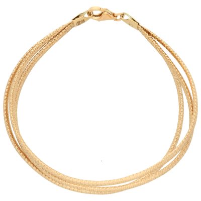 Złota bransoletka 14K Elastyczna potrójna B5-1931