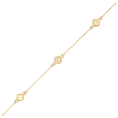 Złota bransoletka 14K Koniczynki B5-1964