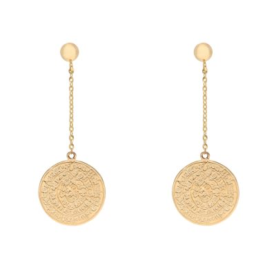 Złote kolczyki 14K Monety K5-1739