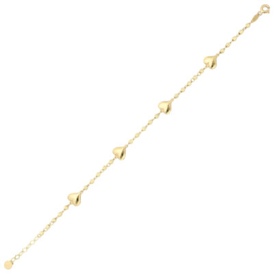 Złota bransoletka 9K Serca B4-009