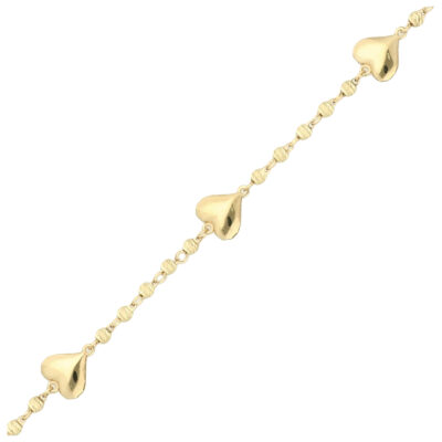 Złota bransoletka 9K Serca B4-009