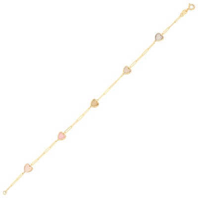 Złota bransoletka 14K Serca B5-1779