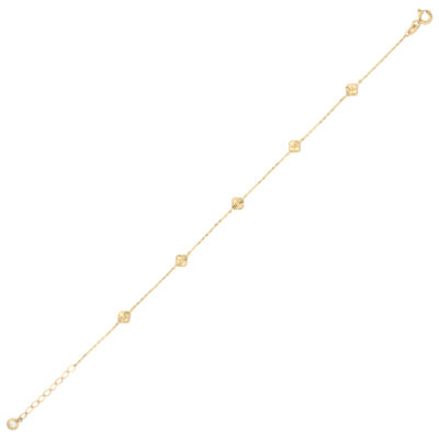 Złota bransoletka 14K Koniczynki B5-1973