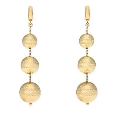 Złote kolczyki 14K Frezowane kulki K5-1766