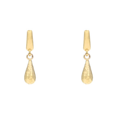 Złote kolczyki 14K Frezowane krople K5-1769