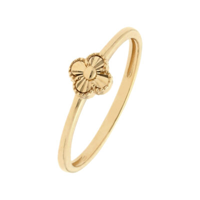 Złoty pierścionek 14K Koniczynka R5-1020