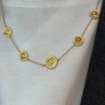 Złoty naszyjnik 14K Monetki N5-1713
