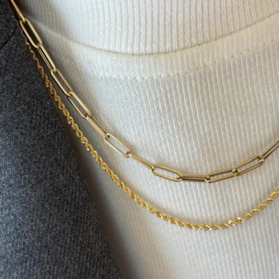 Złoty naszyjnik 9K Skręcany LA4-003