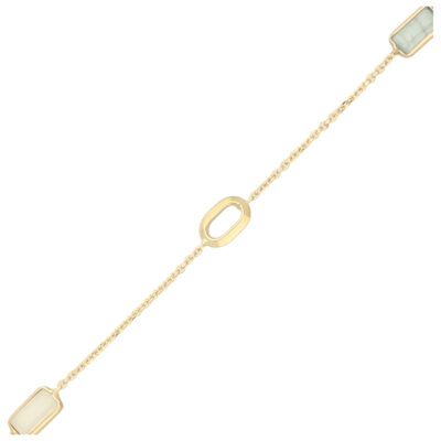 Złota bransoletka 14K DALL’ACQUA akwamaryn, masa perłowa B5-1987