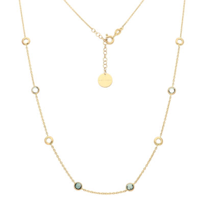 Złoty naszyjnik DALL’ACQUA 14K Topaz London Blue N5-1730