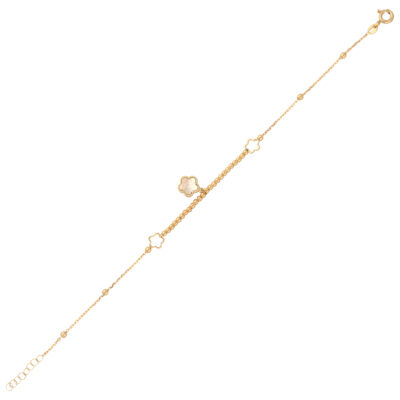 Złota bransoletka 14K Kwiatuszek z masą perłową B5-1989