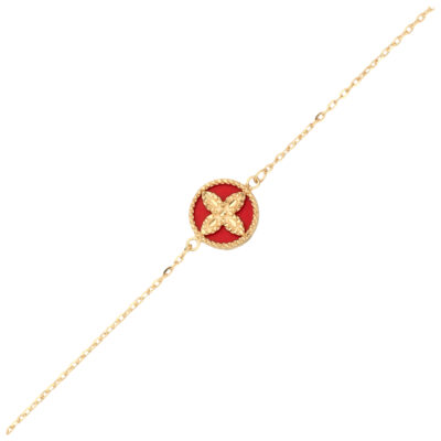 Złota bransoletka 14K Koral koło lilia B5-1994