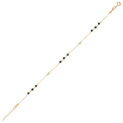 Złota bransoletka 14K Czarne kuleczki B5-2000