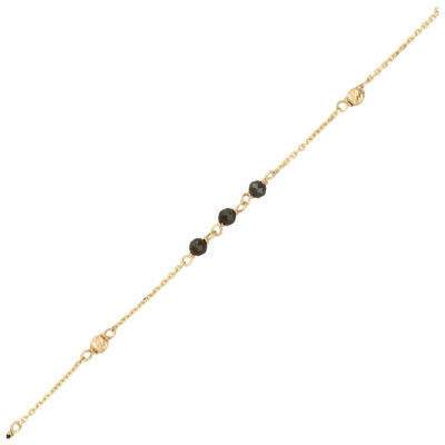 Złota bransoletka 14K Czarne kuleczki B5-2000
