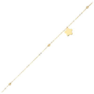 Złota bransoletka na nogę 14K Kwiatek B5-2002