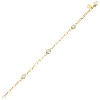 Złota bransoletka 14K Akwamaryn B5-2005