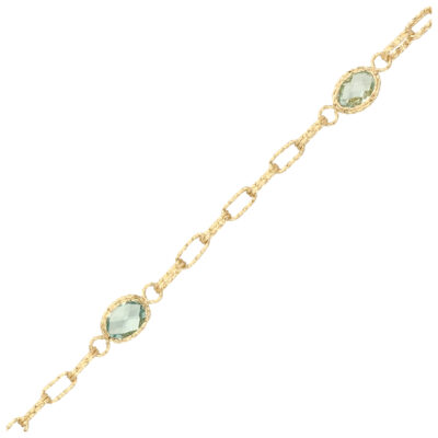 Złota bransoletka 14K Akwamaryn B5-2005