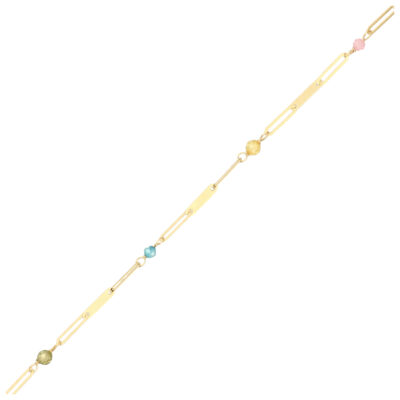Złota bransoletka 14K Kolorowe kulki B5-2006