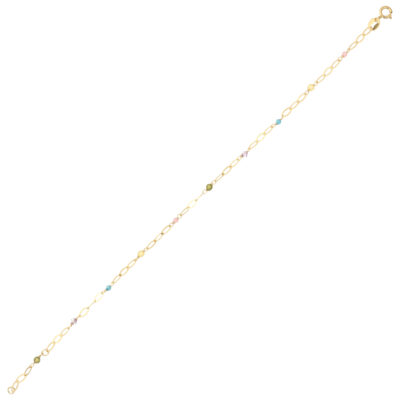 Złota bransoletka 14K Kolorowe kulki B5-2007