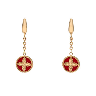 Złote kolczyki 14K Koniczyna K5-1796