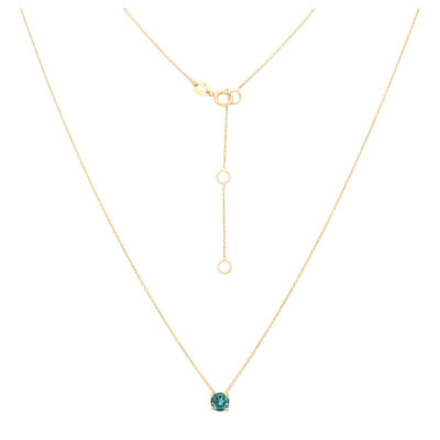 Złoty naszyjnik 14K Topaz London blue N5-1758