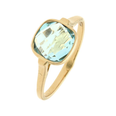 Złoty pierścionek 14K DALL’ACQUA topaz R5-1054