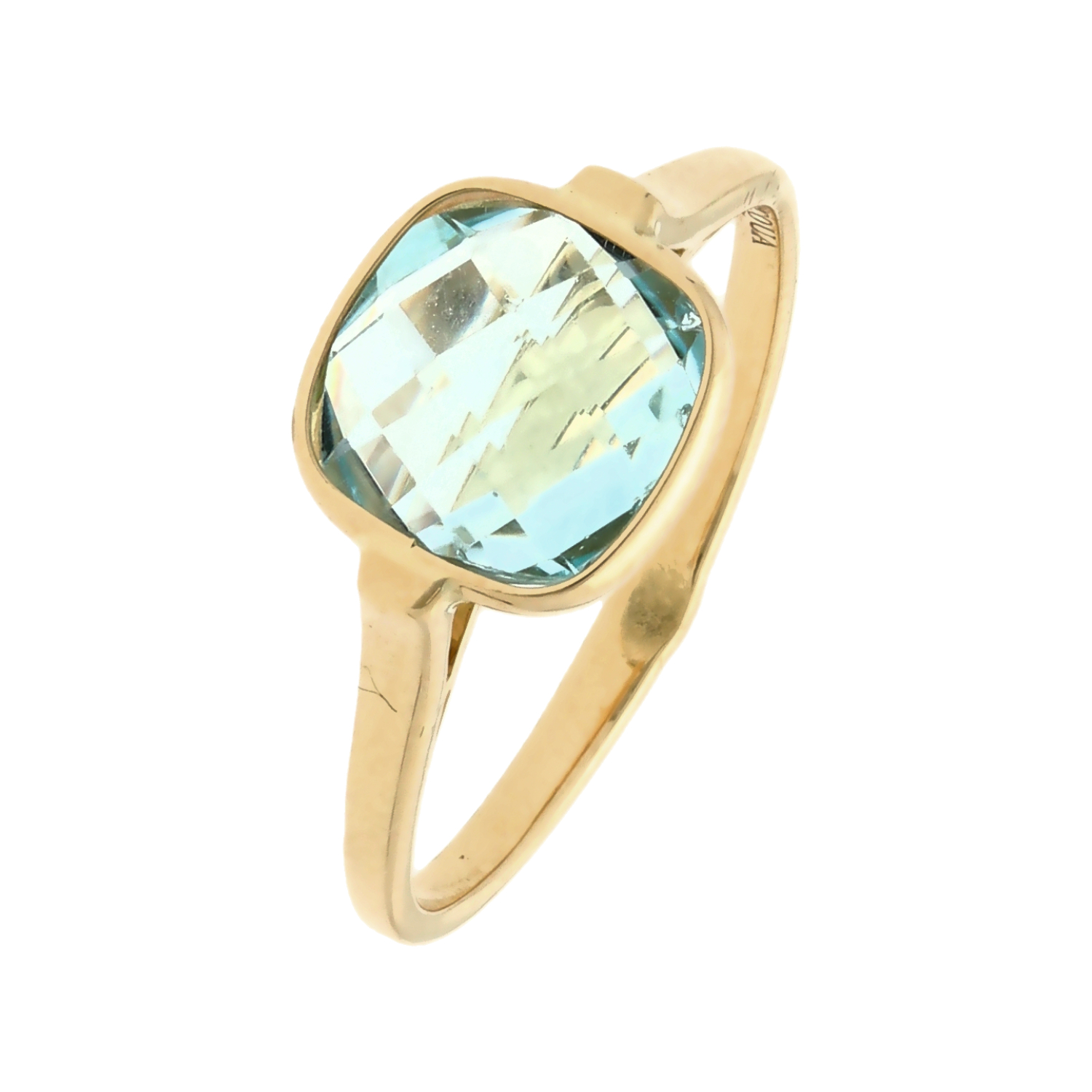Złoty pierścionek 14K DALL’ACQUA topaz R5-1054